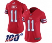 Women's Buffalo Bills #11 Zay Jones Limited Red Rush Vapor Untouchable 100th Season Football Jersey