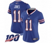 Women's Buffalo Bills #11 Zay Jones Royal Blue Team Color Vapor Untouchable Limited Player 100th Season Football Jersey