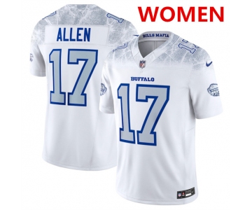 Women's Buffalo Bills #17 Josh Allen White 2025 F.U.S.E. “Rivalries” Vapor Untouchable Football Stitched Jersey