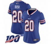 Women's Buffalo Bills #20 Rafael Bush Royal Blue Team Color Vapor Untouchable Limited Player 100th Season Football Jersey