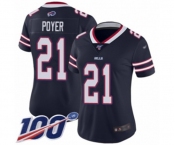 Women's Buffalo Bills #21 Jordan Poyer Limited Navy Blue Inverted Legend 100th Season Football Jersey