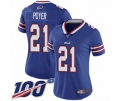 Women's Buffalo Bills #21 Jordan Poyer Royal Blue Team Color Vapor Untouchable Limited Player 100th Season Football Jersey