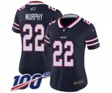 Women's Buffalo Bills #22 Marcus Murphy Limited Navy Blue Inverted Legend 100th Season Football Jersey