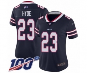 Women's Buffalo Bills #23 Micah Hyde Limited Navy Blue Inverted Legend 100th Season Football Jersey