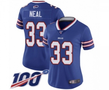 Women's Buffalo Bills #33 Siran Neal Royal Blue Team Color Vapor Untouchable Limited Player 100th Season Football Jersey