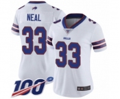 Women's Buffalo Bills #33 Siran Neal White Vapor Untouchable Limited Player 100th Season Football Jersey