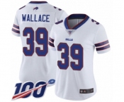 Women's Buffalo Bills #39 Levi Wallace White Vapor Untouchable Limited Player 100th Season Football Jersey