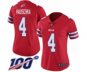 Women's Buffalo Bills #4 Stephen Hauschka Limited Red Rush Vapor Untouchable 100th Season Football Jersey