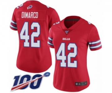 Women's Buffalo Bills #42 Patrick DiMarco Limited Red Rush Vapor Untouchable 100th Season Football Jersey