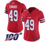 Women's Buffalo Bills #49 Tremaine Edmunds Limited Red Rush Vapor Untouchable 100th Season Football Jersey