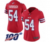 Women's Buffalo Bills #54 Eddie Yarbrough Limited Red Rush Vapor Untouchable 100th Season Football Jersey