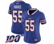 Women's Buffalo Bills #55 Jerry Hughes Royal Blue Team Color Vapor Untouchable Limited Player 100th Season Football Jersey