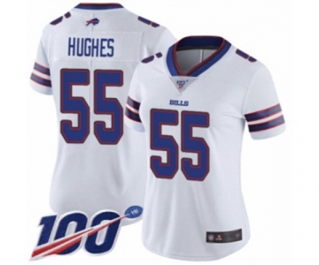 Women's Buffalo Bills #55 Jerry Hughes White Vapor Untouchable Limited Player 100th Season Football Jersey
