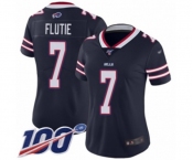 Women's Buffalo Bills #7 Doug Flutie Limited Navy Blue Inverted Legend 100th Season Football Jersey