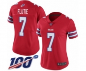 Women's Buffalo Bills #7 Doug Flutie Limited Red Rush Vapor Untouchable 100th Season Football Jersey