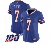 Women's Buffalo Bills #7 Doug Flutie Royal Blue Team Color Vapor Untouchable Limited Player 100th Season Football Jersey