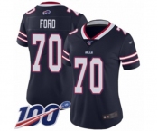 Women's Buffalo Bills #70 Cody Ford Limited Navy Blue Inverted Legend 100th Season Football Jersey