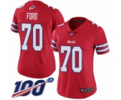 Women's Buffalo Bills #70 Cody Ford Limited Red Rush Vapor Untouchable 100th Season Football Jersey