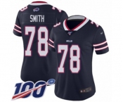 Women's Buffalo Bills #78 Bruce Smith Limited Navy Blue Inverted Legend 100th Season Football Jersey
