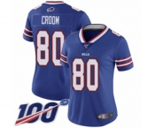 Women's Buffalo Bills #80 Jason Croom Royal Blue Team Color Vapor Untouchable Limited Player 100th Season Football Jersey