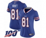 Women's Buffalo Bills #81 Tyler Kroft Royal Blue Team Color Vapor Untouchable Limited Player 100th Season Football Jersey