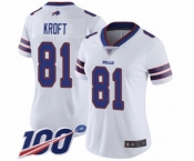 Women's Buffalo Bills #81 Tyler Kroft White Vapor Untouchable Limited Player 100th Season Football Jersey