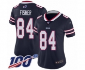 Women's Buffalo Bills #84 Jake Fisher Limited Navy Blue Inverted Legend 100th Season Football Jersey