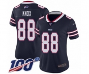 Women's Buffalo Bills #88 Dawson Knox Limited Navy Blue Inverted Legend 100th Season Football Jersey