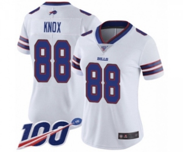 Women's Buffalo Bills #88 Dawson Knox White Vapor Untouchable Limited Player 100th Season Football Jersey