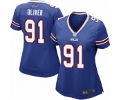 Women's Buffalo Bills #91 Ed Oliver Game Royal Blue Team Color Football Jersey