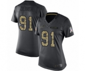 Women's Buffalo Bills #91 Ed Oliver Limited Black 2016 Salute to Service Football Jersey