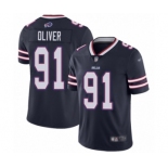 Women's Buffalo Bills #91 Ed Oliver Limited Navy Blue Inverted Legend Football Jersey