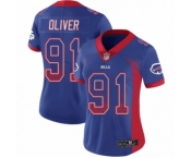 Women's Buffalo Bills #91 Ed Oliver Limited Royal Blue Rush Drift Fashion Football Jersey
