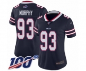 Women's Buffalo Bills #93 Trent Murphy Limited Navy Blue Inverted Legend 100th Season Football Jersey