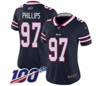 Women's Buffalo Bills #97 Jordan Phillips Limited Navy Blue Inverted Legend 100th Season Football Jersey