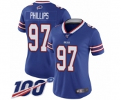 Women's Buffalo Bills #97 Jordan Phillips Royal Blue Team Color Vapor Untouchable Limited Player 100th Season Football Jersey