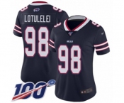 Women's Buffalo Bills #98 Star Lotulelei Limited Navy Blue Inverted Legend 100th Season Football Jersey