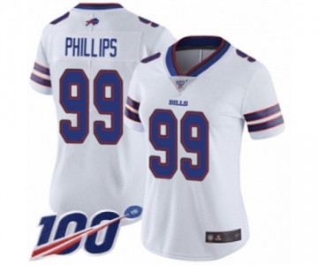 Women's Buffalo Bills #99 Harrison Phillips White Vapor Untouchable Limited Player 100th Season Football Jersey