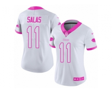 Women's Nike Buffalo Bills #11 Greg Salas Limited White Pink Rush Fashion NFL Jersey