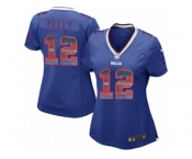 Women's Nike Buffalo Bills #12 Jim Kelly Limited Royal Blue Strobe NFL Jersey