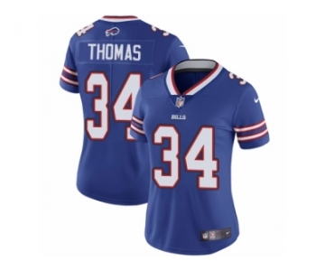 Women's Nike Buffalo Bills #34 Thurman Thomas Vapor Untouchable Limited Royal Blue Team Color NFL Jersey