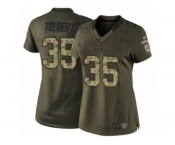 Women's Nike Buffalo Bills #35 Mike Tolbert Limited Green Salute to Service NFL Jersey