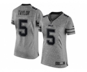 Women's Nike Buffalo Bills #5 Tyrod Taylor Gray Stitched NFL Limited Gridiron Gray Jersey