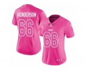Women's Nike Buffalo Bills #66 Seantrel Henderson Limited Pink Rush Fashion NFL Jersey