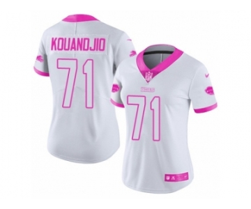 Women's Nike Buffalo Bills #71 Cyrus Kouandjio Limited White Pink Rush Fashion NFL Jersey