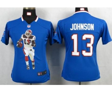 nike women nfl jerseys buffalo bills #13 johnson blue[portrait fashion]
