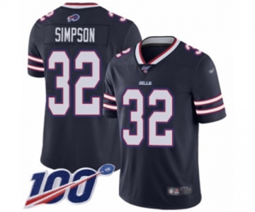 Youth Buffalo Bills #32 O. J. Simpson Limited Navy Blue Inverted Legend 100th Season Football Jersey