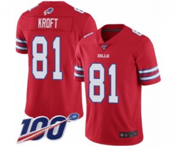 Youth Buffalo Bills #81 Tyler Kroft Limited Red Rush Vapor Untouchable 100th Season Football Jersey