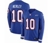 Youth Nike Buffalo Bills #10 Jeremy Kerley Limited Royal Blue Therma Long Sleeve NFL Jersey