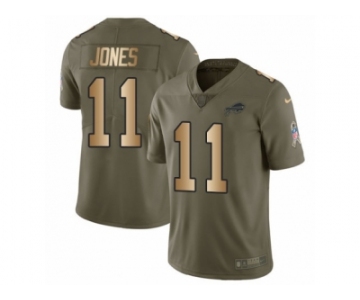 Youth Nike Buffalo Bills #11 Zay Jones Limited Olive Gold 2017 Salute to Service NFL Jersey